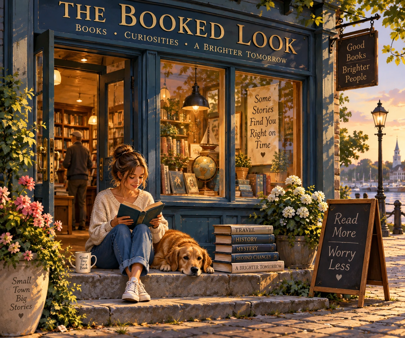 Golden Hour at the Bookstore