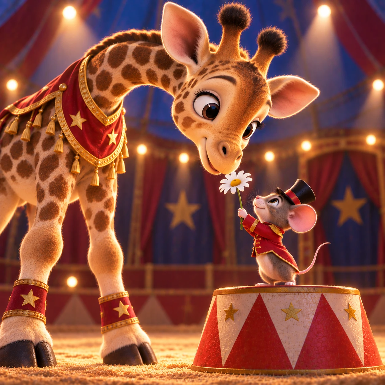 Giraffe and mouse
